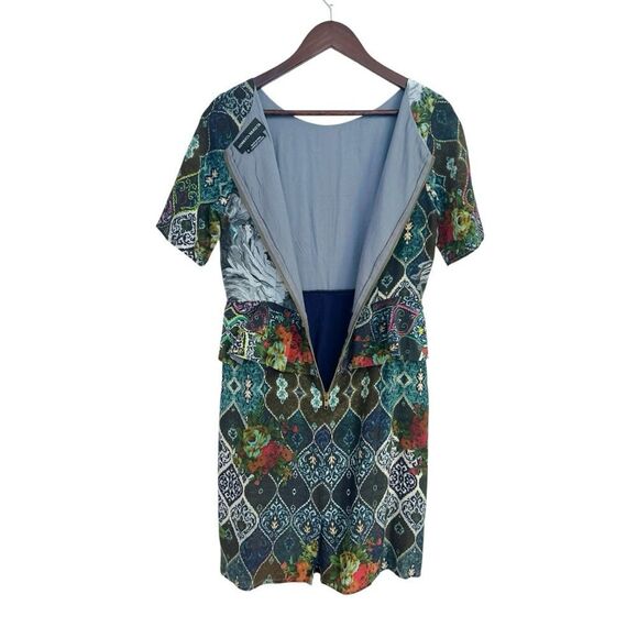 HEMANT & NANDITA Multicolor Patchwork Mini Peplum Dress, Size 8 - Picture 10 of 13